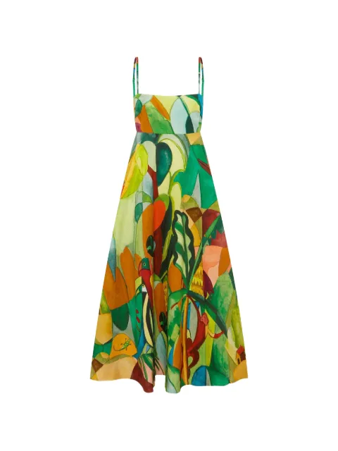 ALEMAIS mokshini adjustable-strap midi dress Green 7019D