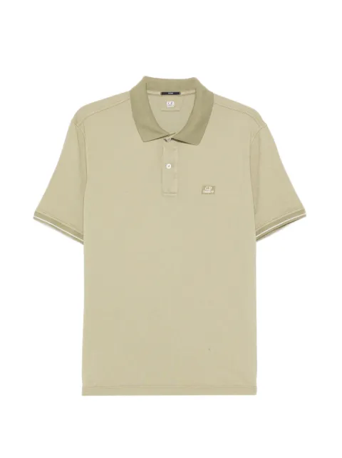 C.P. Company logo-patch tipped polo shirt Green 20CMPL288A006263G