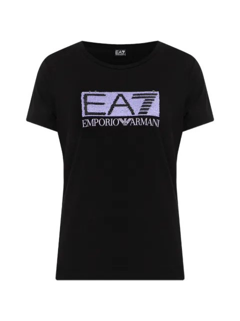 Ea7 Emporio Armani sequin-logo T-shirt Black 7W001093AF10373