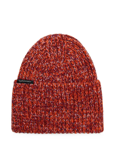 Peak Performance ribbed-knit beanie hat Orange G77790