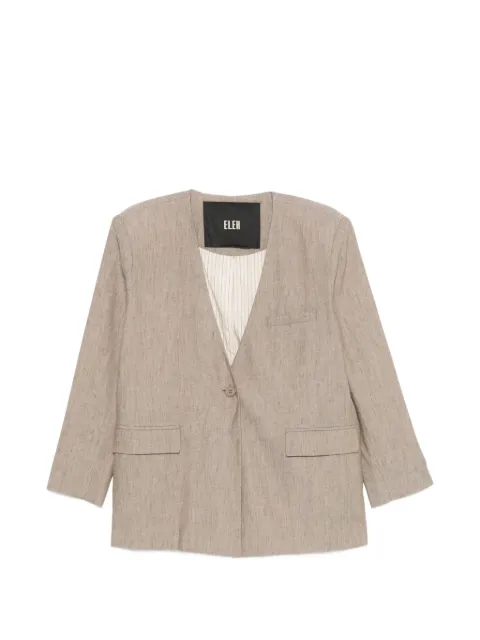 Eleh collarless single-breasted blazer Brown SS260307