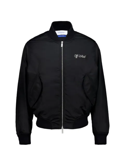 Off-White logo-embroidered bomber jacket Black 44MEH05EC9F0021001