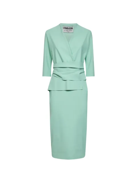 CHIARA BONI La Petite Robe wrap-detail midi dress Green ABAGUSIABS