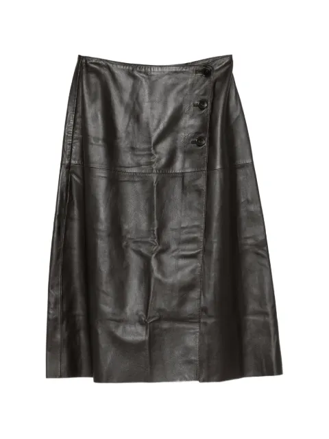 Yves Salomon lambskin wrap skirt Brown 26E26EYJ22376APXX