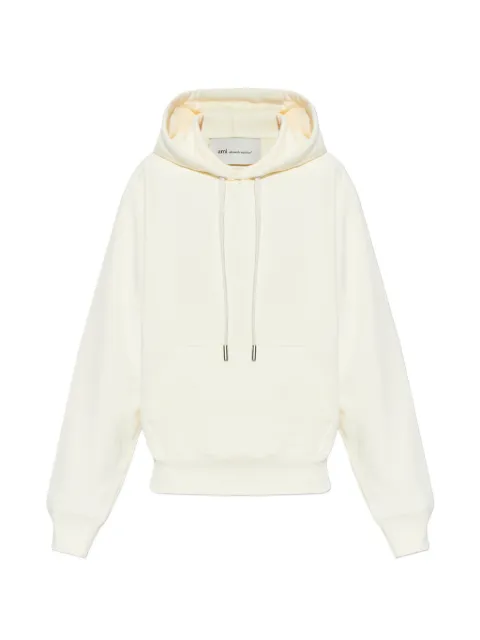 AMI Paris Ami De Coeur drawstring hooded sweater Neutrals USW758747