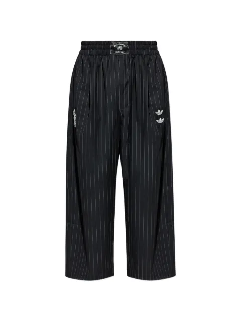 adidas Chavarria pinstripe-pattern wide-leg trousers Black KR8688