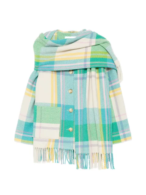 Mira Mikati blanket scarf coat Neutrals COA019AMULTI