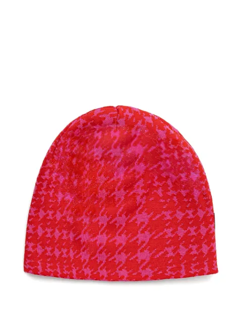 NEWLAND houndstooth-pattern beanie hat Red N54640188