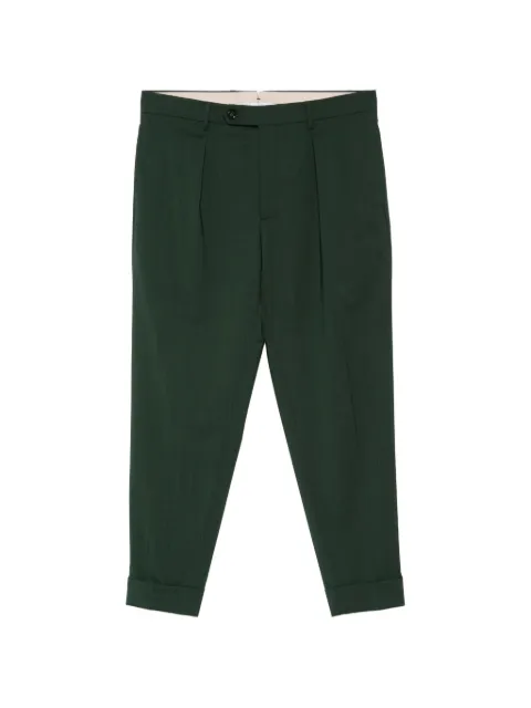 Berwich Chiaia cuffed pleated trousers Green CHIAIAFA1755X