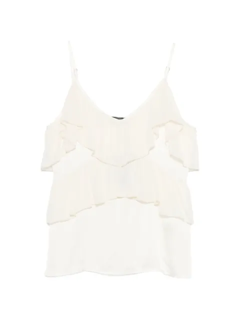 DIXIE ruffled V-neck top Neutrals R782A007A