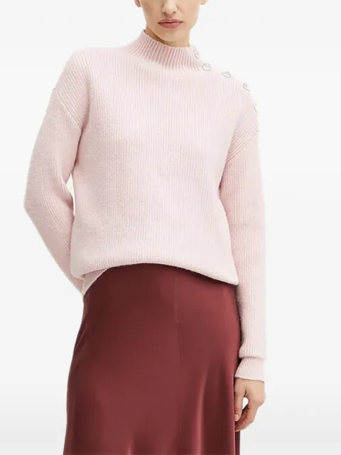 Morgan button high-neck sweater Pink MSTORI