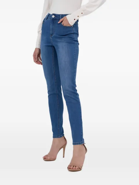 Morgan logo-patch skinny jeans Blue PAM