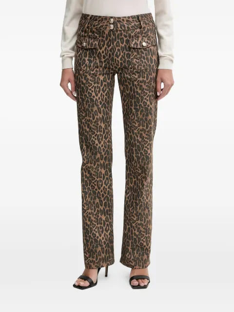 Morgan high-waisted leopard-print bootcut jeans Brown POLEO