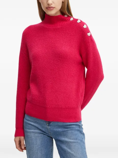 Morgan Mstori heart-button sweater Pink MSTORI