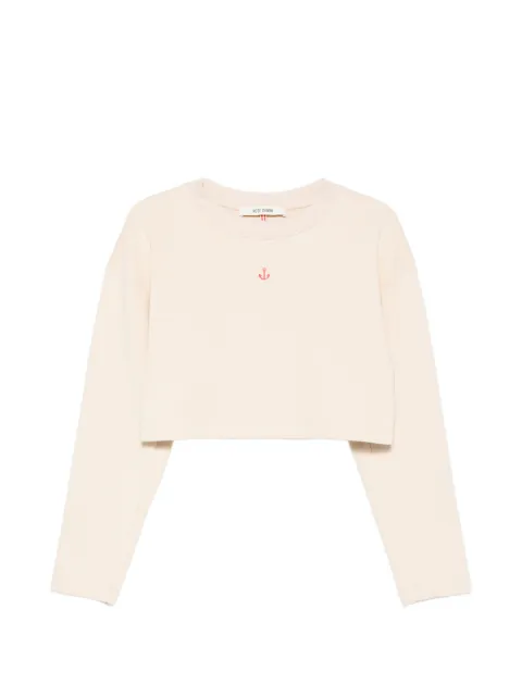 Merci anchor-print cropped sweatshirt Neutrals R010