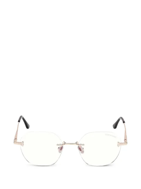 TOM FORD Eyewear rimless geometric-frame glasses Gold FT6126B