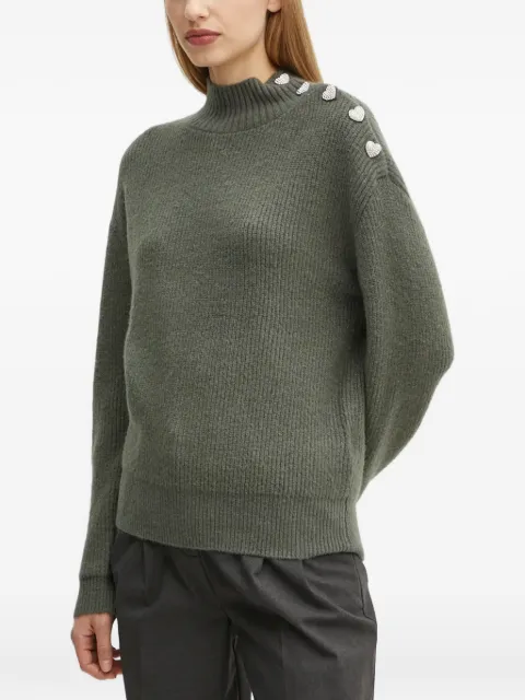 Morgan Mstori heart-embellished sweater Green MSTORI