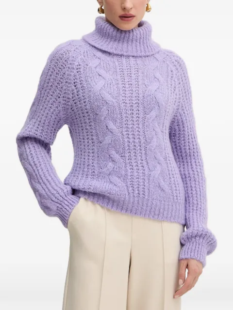 Morgan cable-knit roll-neck sweater Purple MPALMA