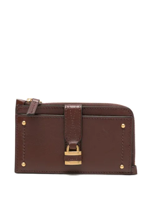 Chloé locker-detail strap leather wallet Brown CH26SP915O37