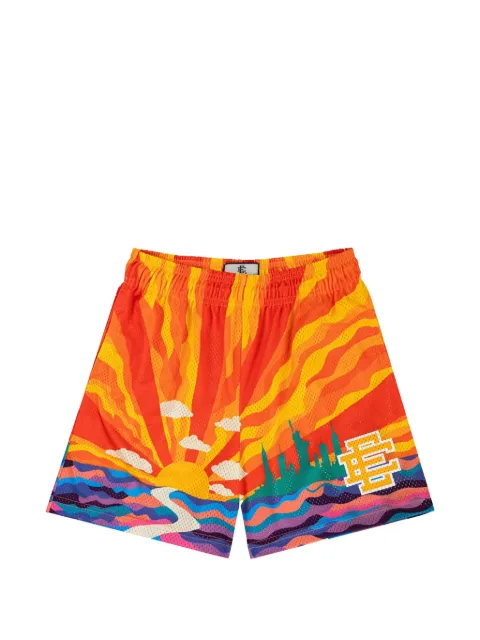 ERIC EMANUEL sunset-print track shorts Yellow EE275