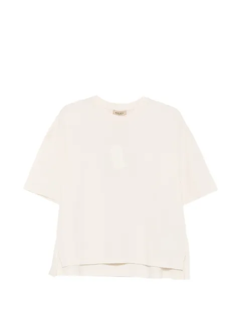 Woolrich logo-embroidered side-slit T-shirt Neutrals WWTE0103FRUT4061