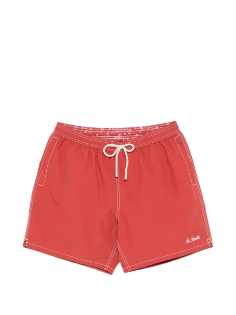 MC2 Saint Barth Patmos contrast-stitch swim shorts Red PATM001