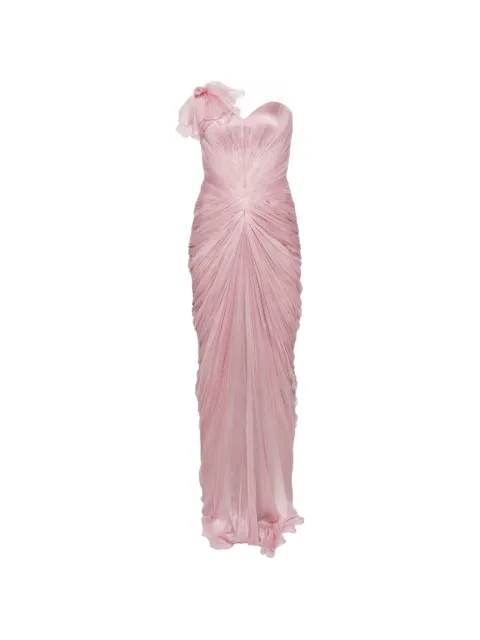 Iris Serban Suriel ruched maxi dress Pink SURIEL