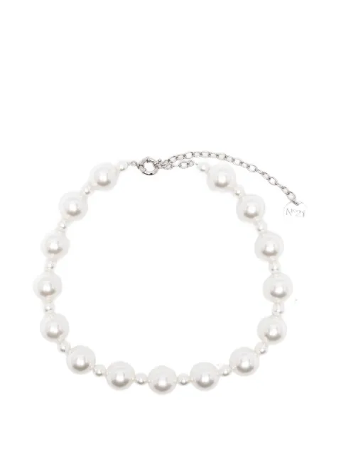 Nº21 faux-pearl necklace Silver 74316973