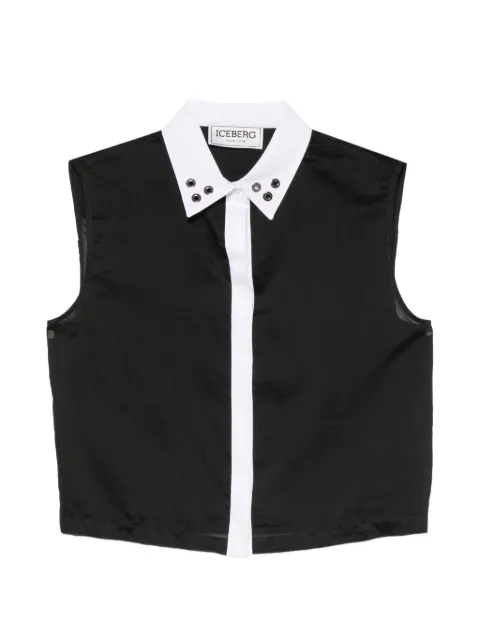 Iceberg eyelet-embellished sleeveless blouse Black T0515197