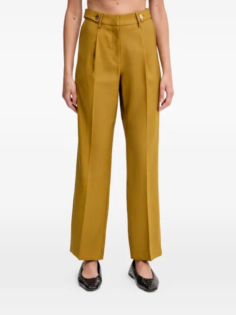 Morgan button-detail pleated trousers Yellow PFIJAF