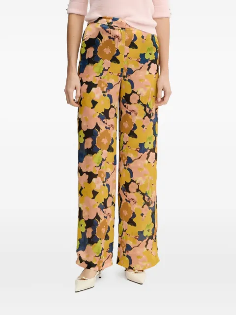 Morgan floral-print wide-leg trousers Yellow PERYF