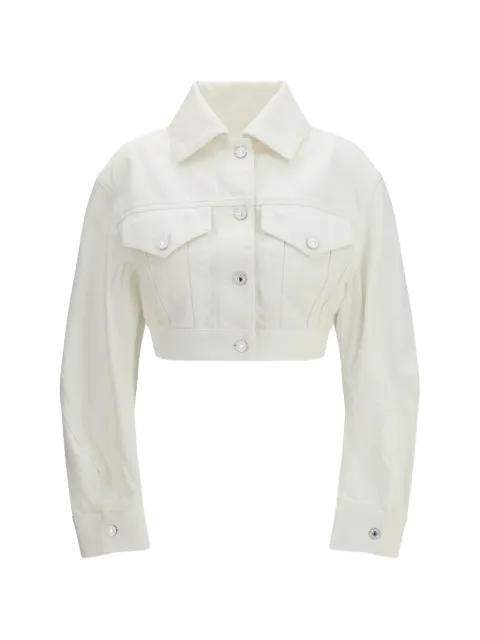 Givenchy open-back cotton cropped jacket Neutrals BW00US516T