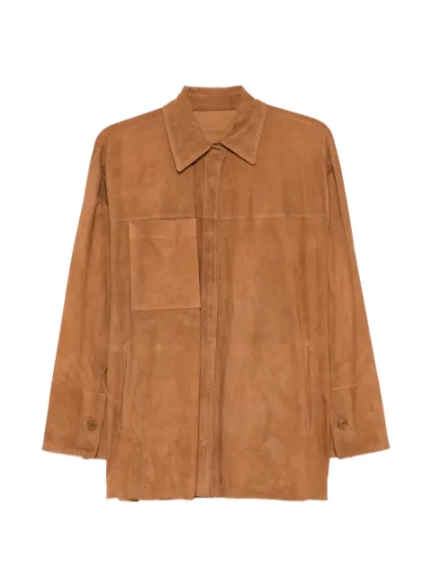 Salvatore Santoro leather shirt jacket Brown 50010D