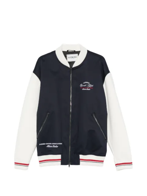 Iceberg logo-embroidered bomber jacket Blue O0420254