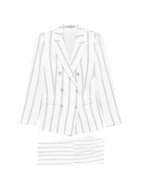 Tagliatore double-breasted striped suit White TPARIGI10F50041