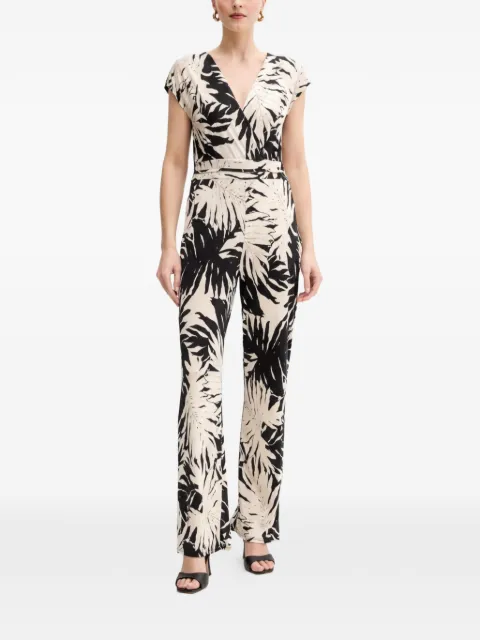 Morgan V-neck floral-pattern jumpsuit Neutrals PAROS