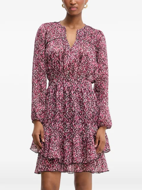 Morgan ruffled V-neck mini dress Pink RANDY