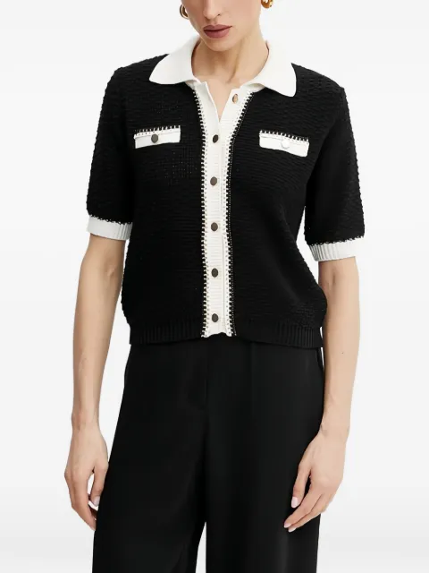 Morgan button collared cardigan Black MNESSY