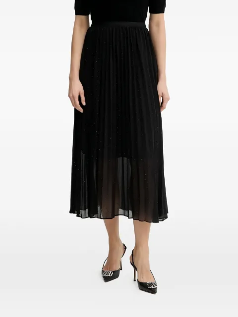 Morgan pleated embellished midi skirt Black JRILOX