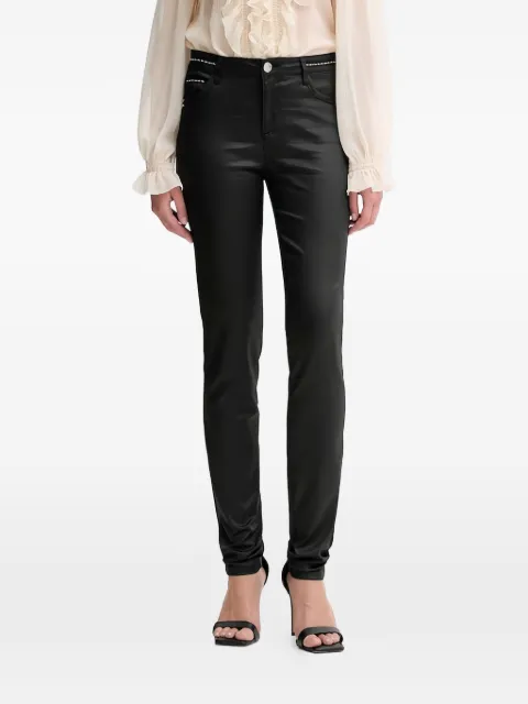 Morgan fitted high waist studded trousers Black PALAO