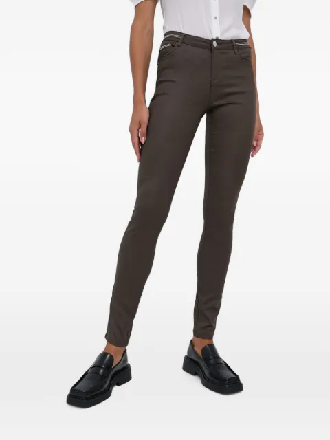 Morgan coated slim-fit trousers Brown PALONA