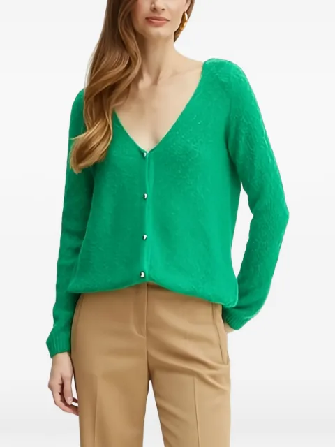 Morgan buttoned V-neck cardigan Green MACARO