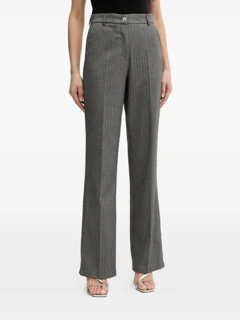Morgan herringbone striped trousers Grey PVEPERF
