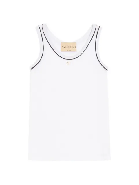 Valentino Garavani VLogo Signature contrast-trim tank top White BMC02QAA5