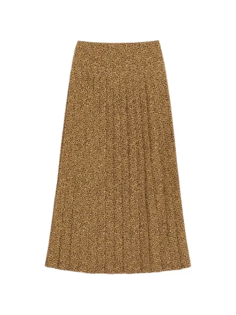 Valentino Garavani crepe de chine skirt with Fauve Eclat Micromacula print Neutrals BRAFC0ACR
