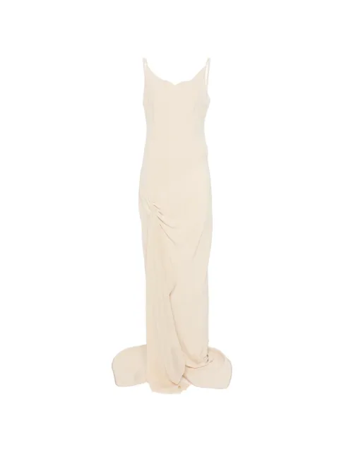 DE SANTIS gathered sleeveless maxi dress Neutrals AB148