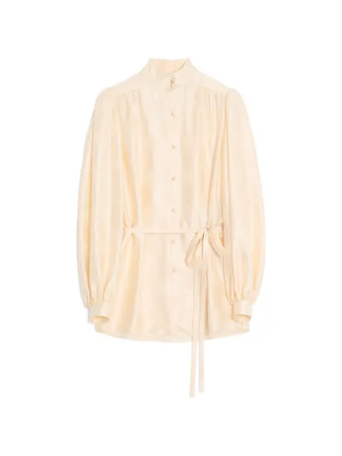 Valentino Garavani jacquard pattern polka dot striped shirt Neutrals BAB8H5ABF