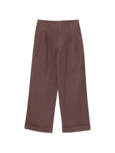 Cellar Door Angie pleated turn-up trousers Brown 210700F823