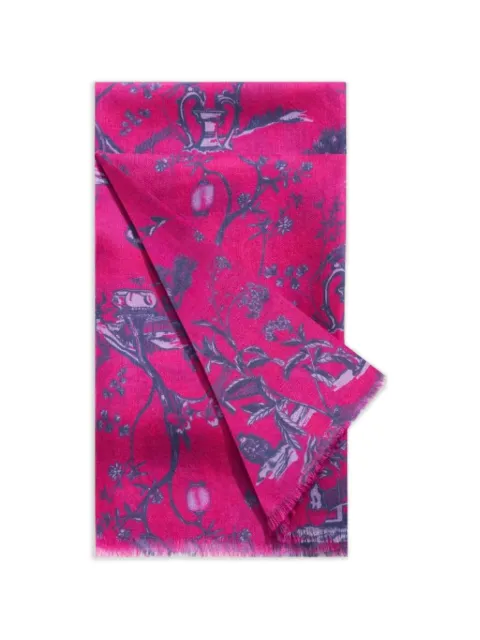 Shanghai Tang Tang floral frayed scarf Pink W3AAS525PN00