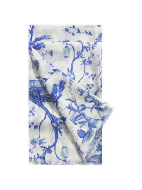 Shanghai Tang Tang floral frayed scarf White W3AAS525EE00